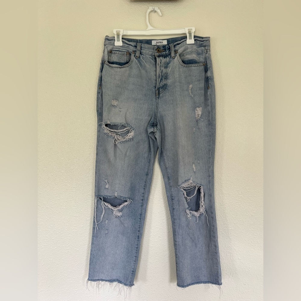 Pistola Distressed Straight Jeans